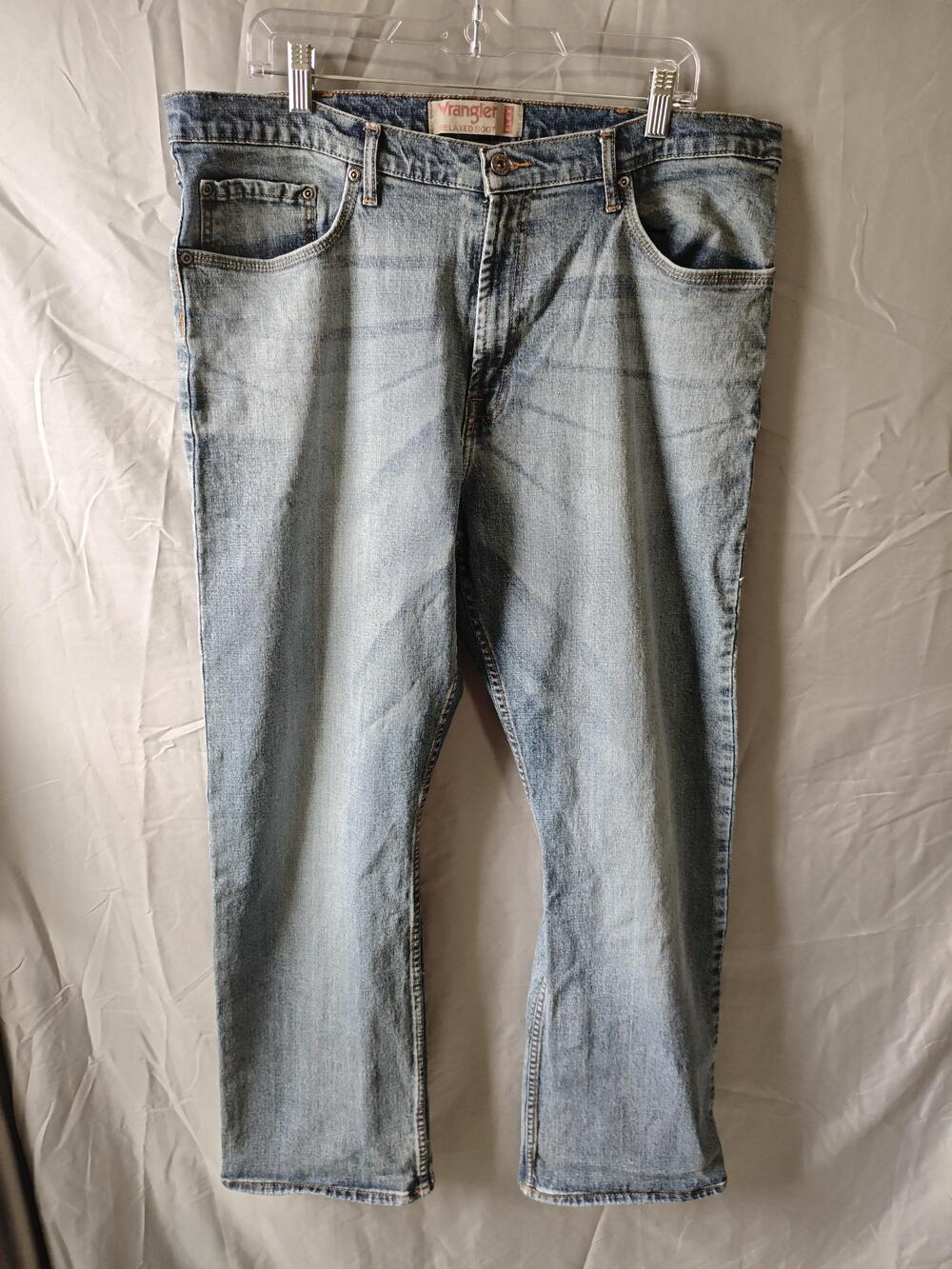Wrangler Jeans Mens 38x31 Relaxed Boot Flex Vintage Wash Western Denim Pants